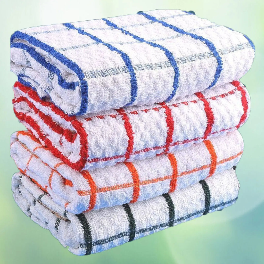 Tea Towels Extra Large 71X41cm Kitchen Towels Set Cleaning Towel Terry Towelling Soft Absorbent Lint Free Kitchen Cloth Dish Towels Assorted colours