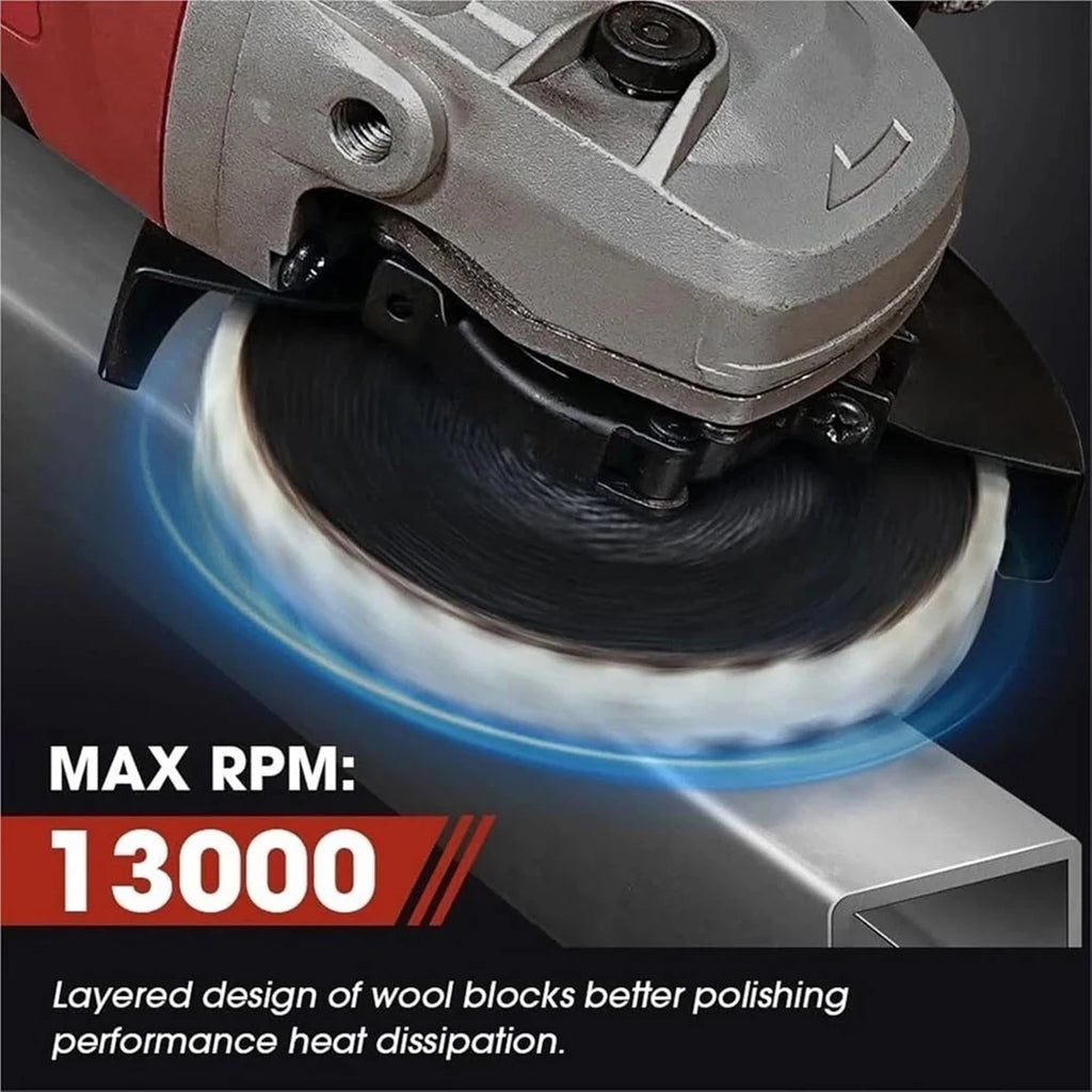6PCS 125mm Wool Flap Felt Disc Angle Grinder Polishing Buffing Wheels for Metal