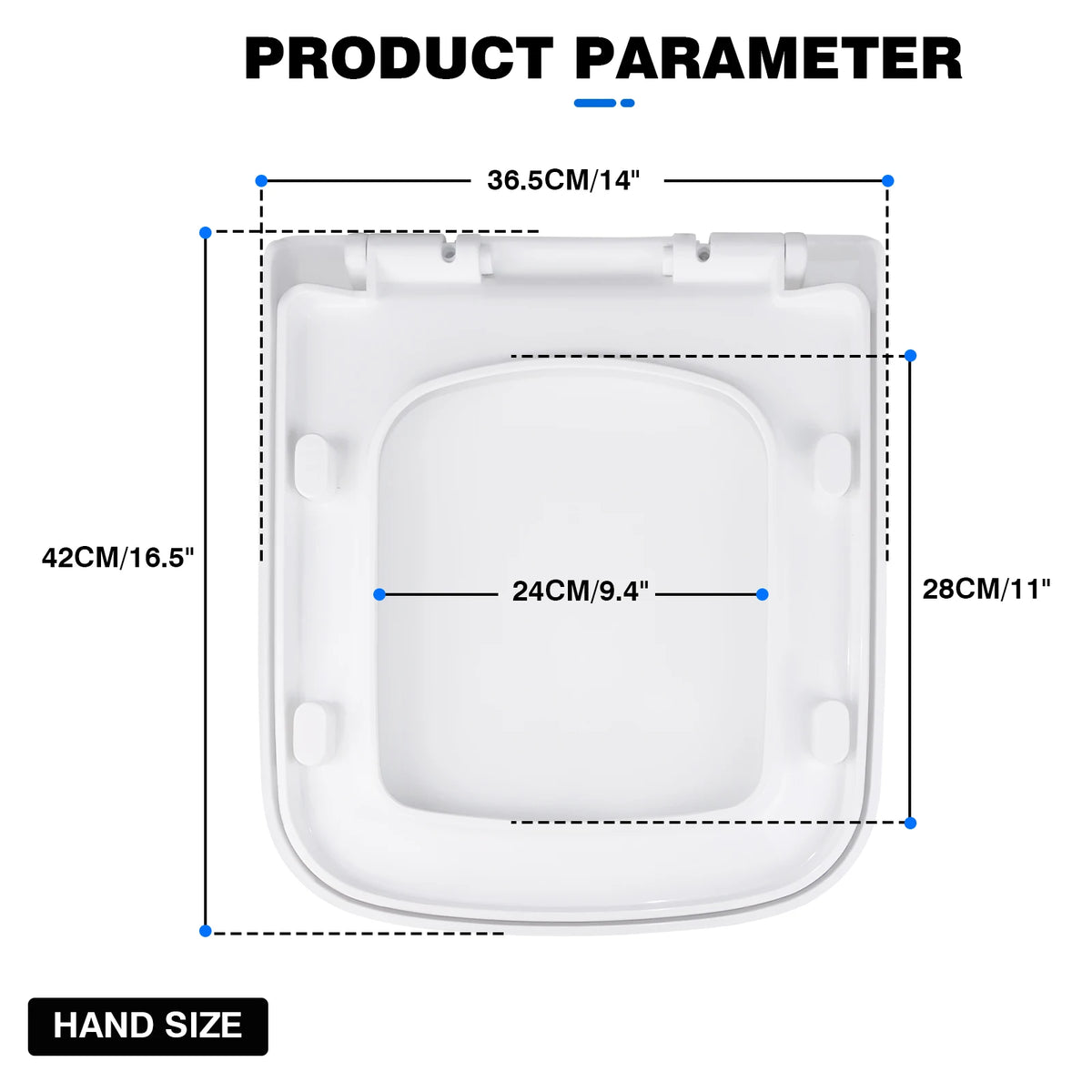 Toilet Seats SquareShaped with Soft-Closing Mechanism Quick-Release Function, Hygienic Toilet Seat Made of Antibacterial, Scratch-Resistant, Easy Installation White