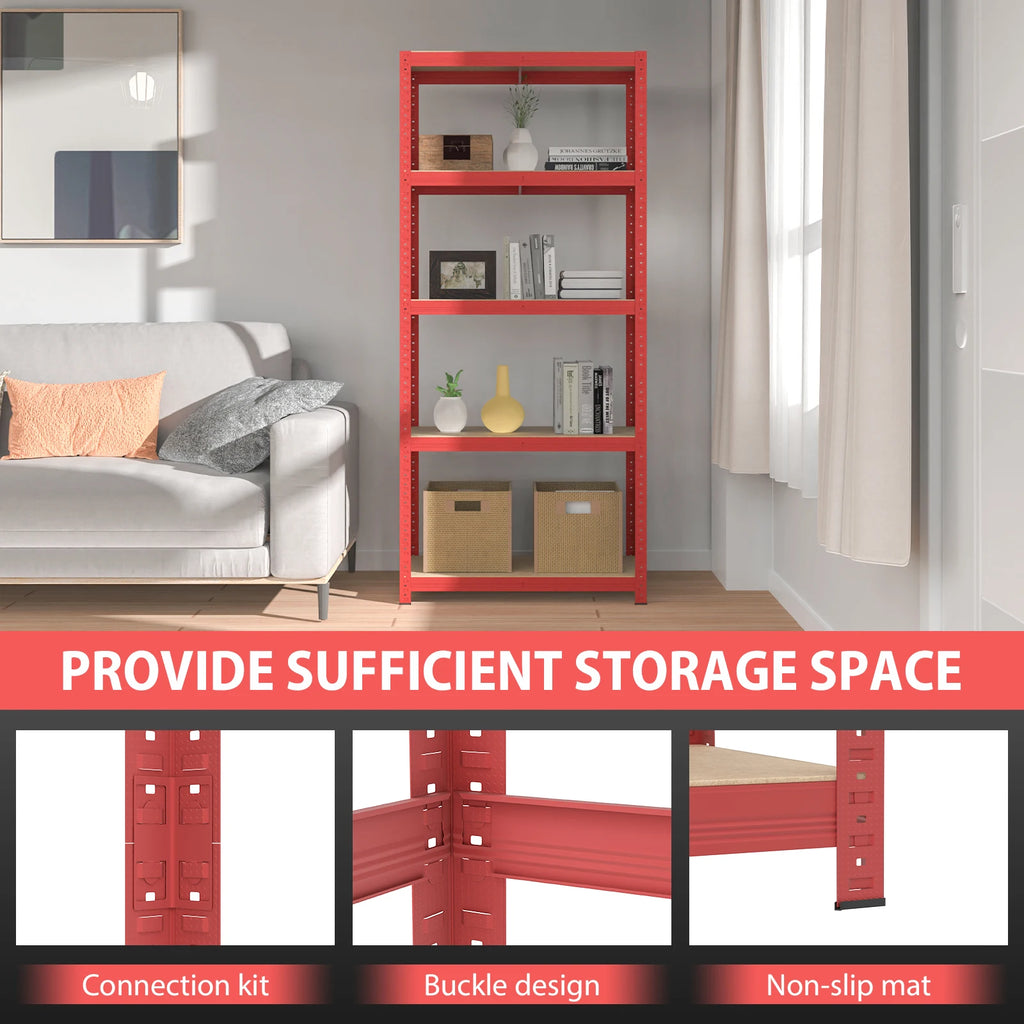 (1500 X 700 X 300) Mm Heavy Duty Boltless Metal Steel Shelving Shelves Warehouse Storage Unit Industrial Easy To Assemble 175kg Per Shelf, 875kg Capacity