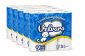 Velvara 45 Rolls 3 Ply Toilet Roll, Luxury Soft Quilted Toilet Tissue, Unscented, Strong & Lightweight, 5 Packs X 9 Rolls