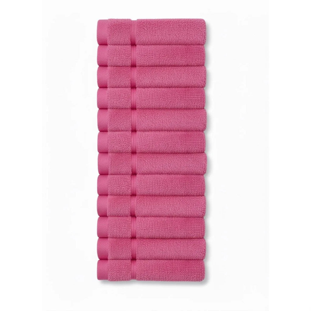 12X 100% Prime Egyptian Cotton Face Cloths - 500 GSM Super Soft Absorbent Bathroom Wash Cloths Flannels 30cm x30cm
