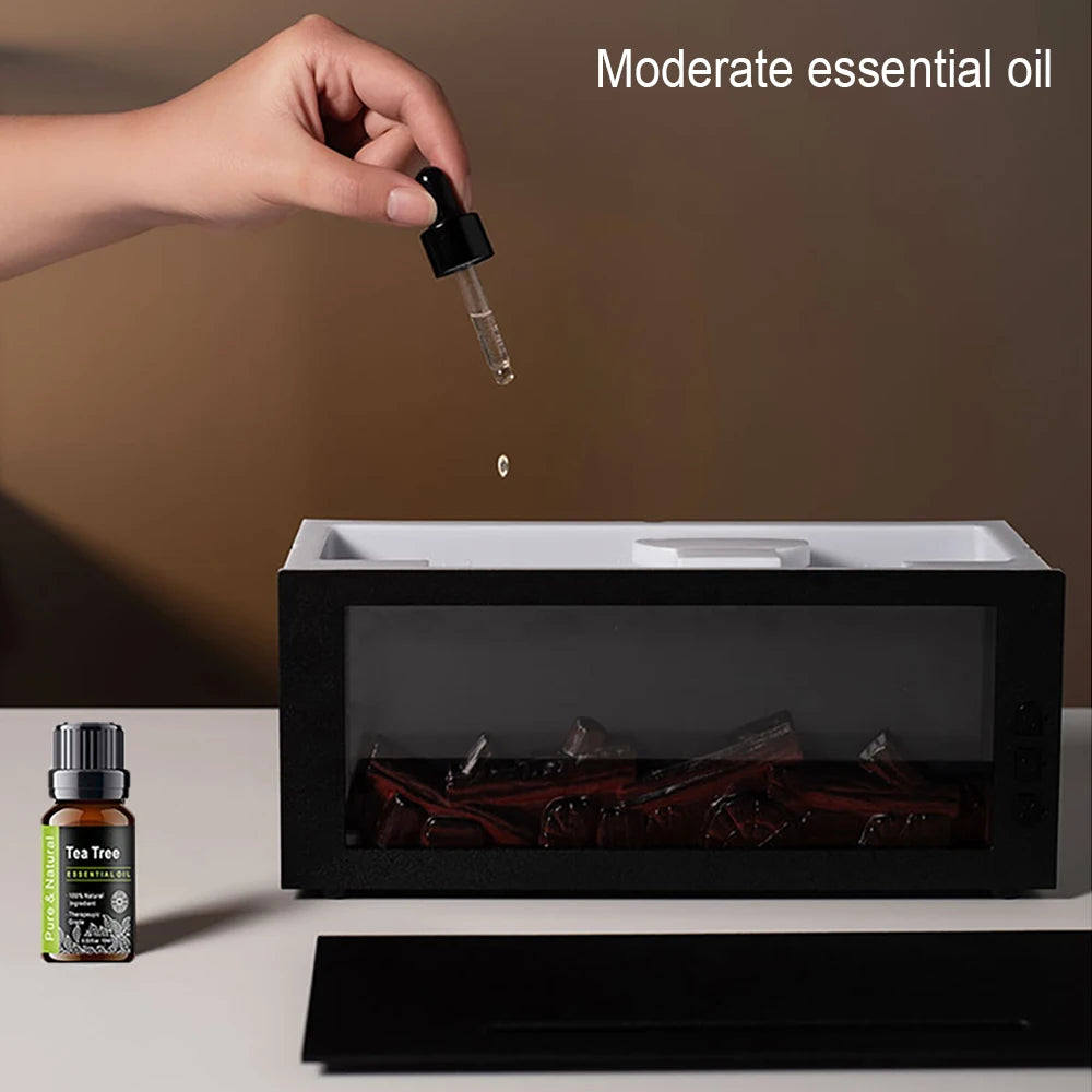 Humidifier with Remote Control 3-in-1 Aromatherapy diffuser Adjustable Flame 7 LED Light Cool Mist 300ml Silent Ultrasonic Technology