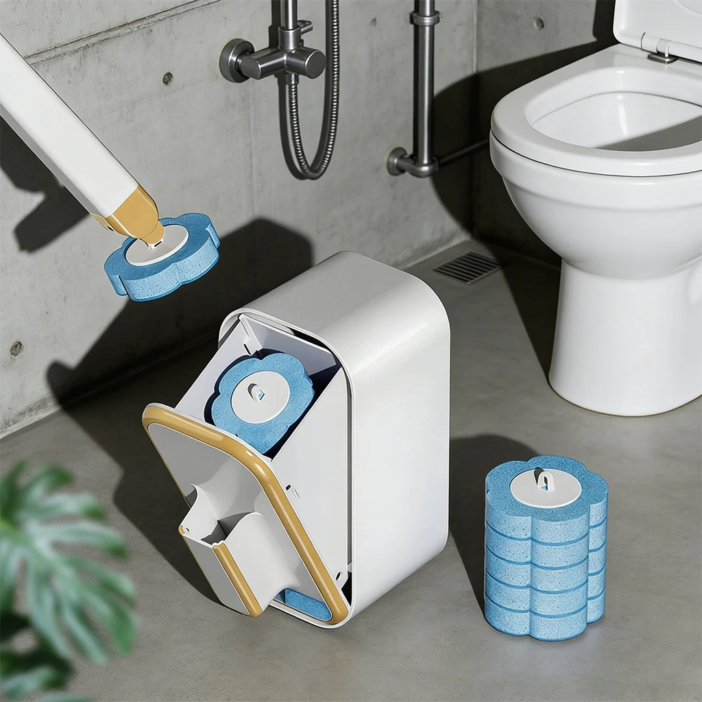 Disposable Toilet Brush Set Toilet Bowl Cleaning System Cleaners with Refills