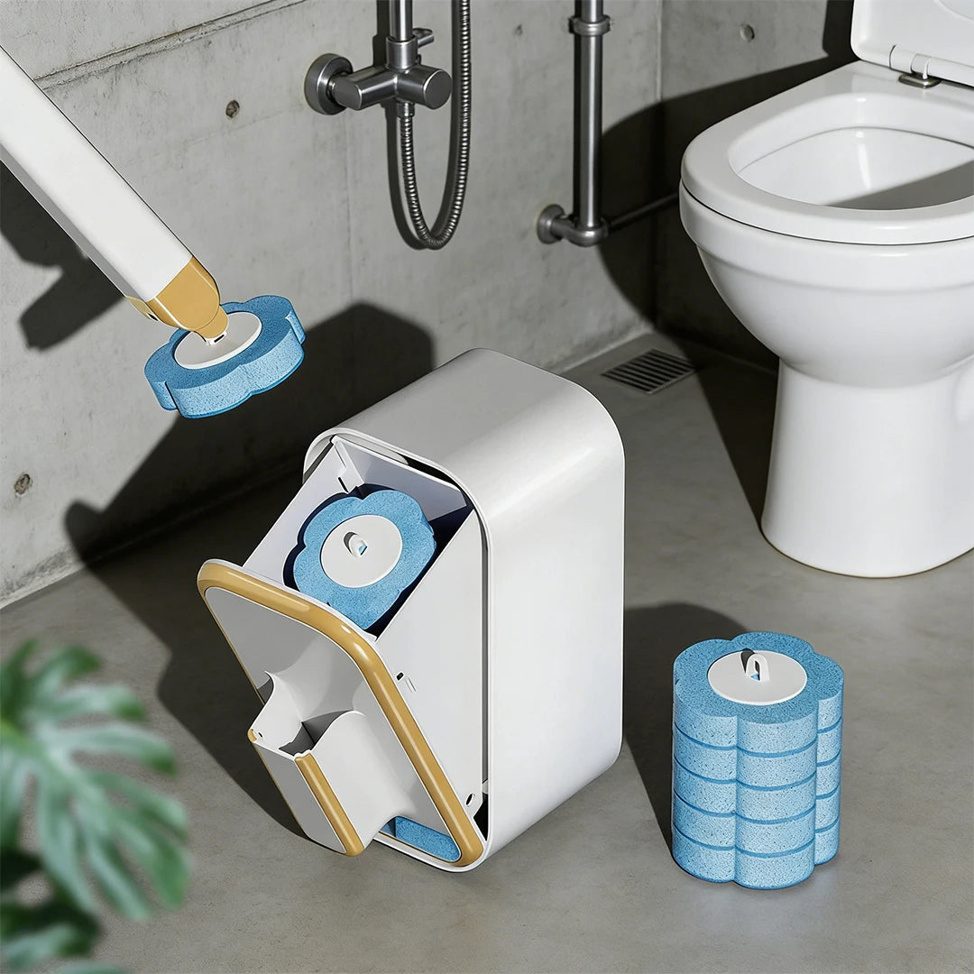 Disposable Toilet Brush Set Toilet Bowl Cleaning System Cleaners with Refills