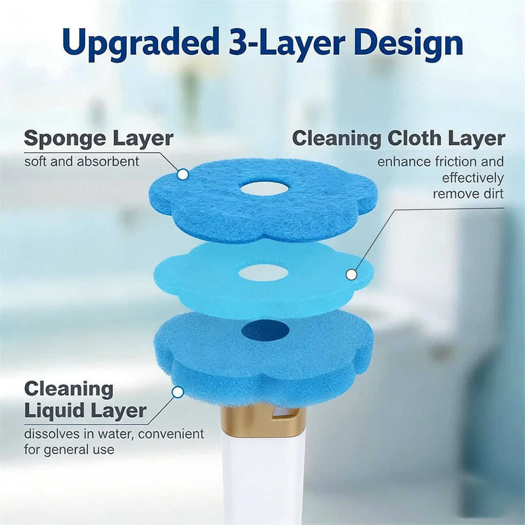 Disposable Toilet Brush Set Toilet Bowl Cleaning System Cleaners with Refills