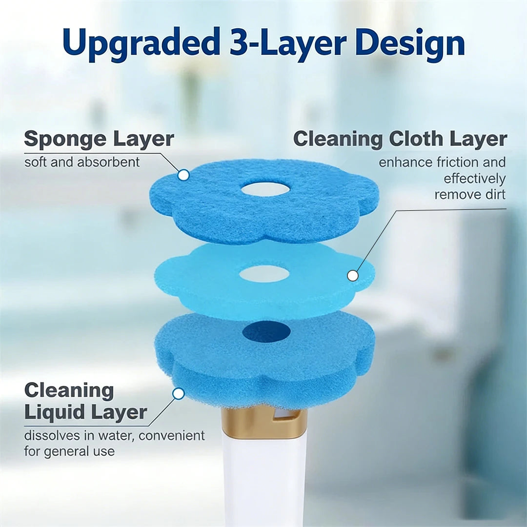 Disposable Toilet Brush Set Toilet Bowl Cleaning System Cleaners with Refills