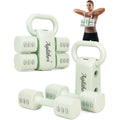 Agilithor 2 in 1 Dumbbell and Kettlebell Set, Two Adjustable Dumbbells 1 to 2.5 kg Each, 2 to 5 kg the Pair, with a Kettlebell Handle, Free Weights for Home Training