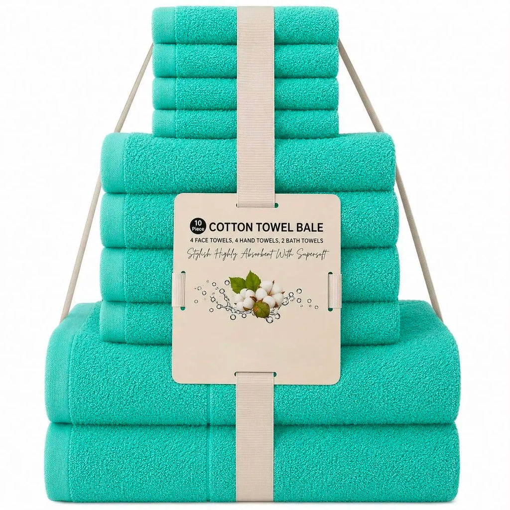 Luxury Egyptian Cotton Towel Bale Set - Ultra Soft, Quick Dry & Highly Absorbent, Premium Hotel & Spa Quality Bath Towels for Bathroom, Gym, Home