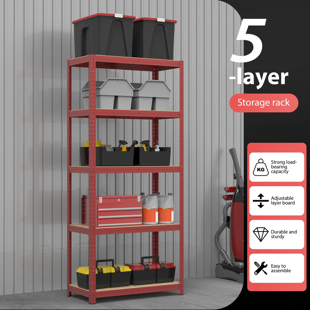 (1500 X 700 X 300) Mm Heavy Duty Boltless Metal Steel Shelving Shelves Warehouse Storage Unit Industrial Easy To Assemble 175kg Per Shelf, 875kg Capacity