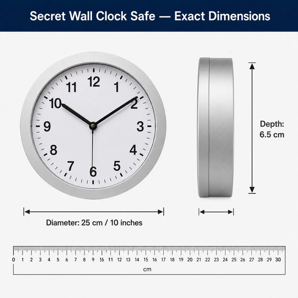 10 Inch Hidden Safe Wall Clock Secret Storage Diversion Safe Box for Cash Money Jewelry Passport Valuables Home Security