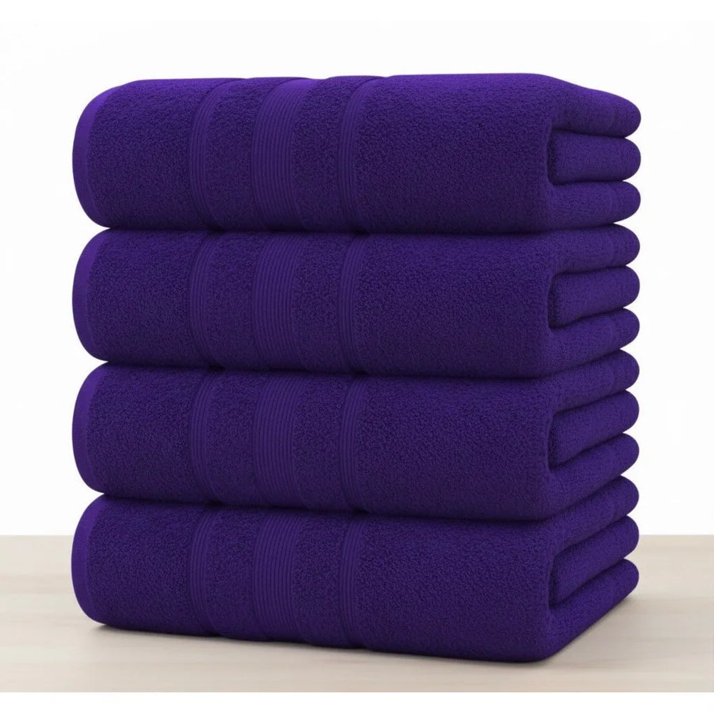 Pack of 4 Bath Sheets 70× 155 cm – 100% Pure Cotton Extra Large Bathroom Towel Set, Super Soft, Highly Absorbent, Quick Dry, Hotel Quality Bath Towels for Home, Gym & Spa