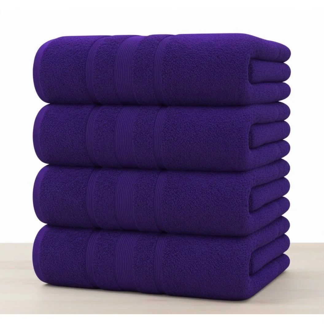 Pack of 4 Bath Sheets 70× 155 cm – 100% Pure Cotton Extra Large Bathroom Towel Set, Super Soft, Highly Absorbent, Quick Dry, Hotel Quality Bath Towels for Home, Gym & Spa