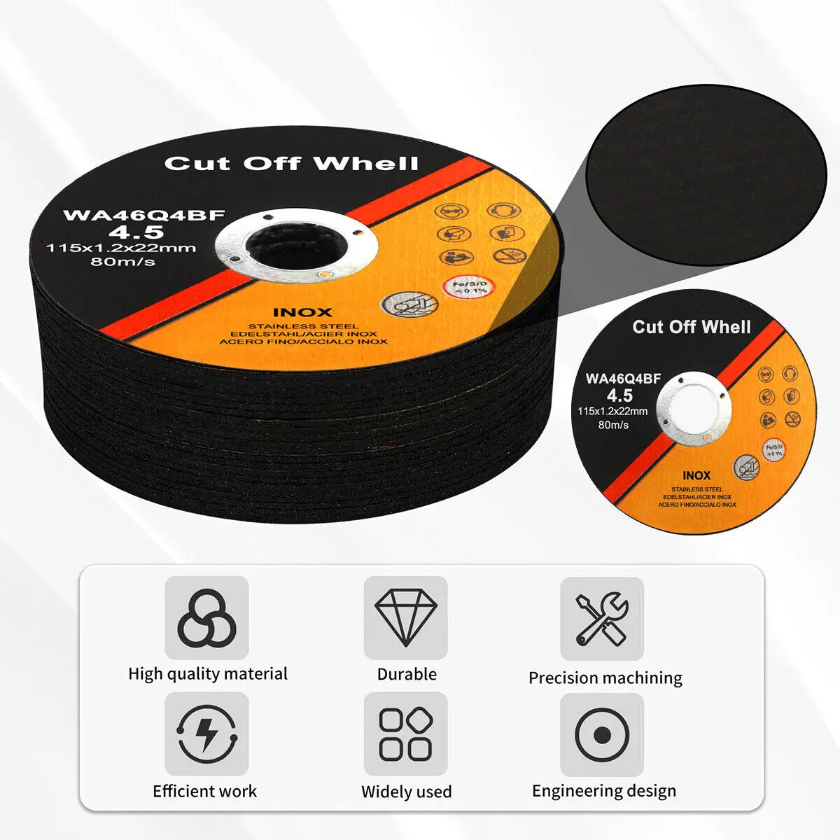 50 x 115mm ULTRA THIN 1mm METAL CUTTING BLADE DISC FOR STEEL & STAINLESS ANGLE[50PCS]