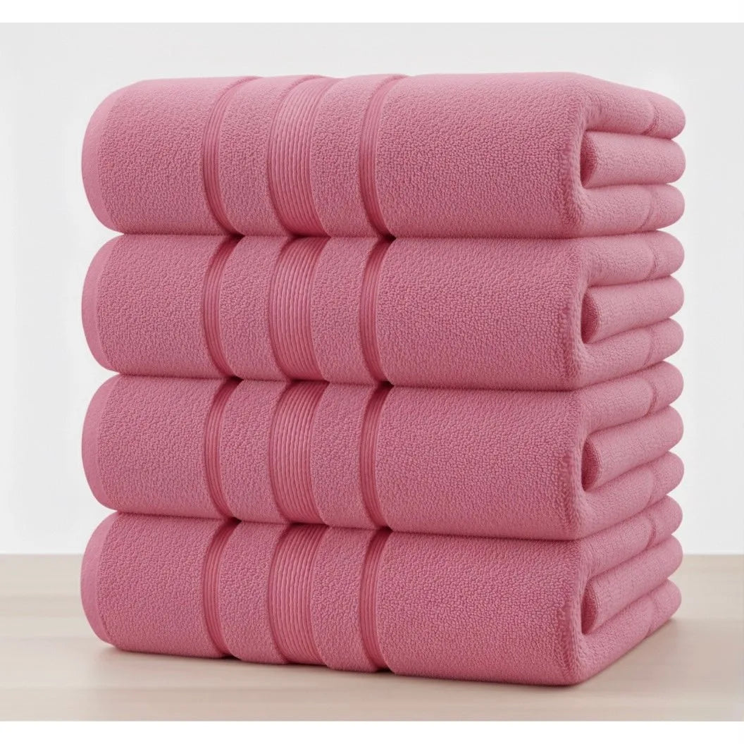 Pack of 4 Bath Sheets 70× 155 cm – 100% Pure Cotton Extra Large Bathroom Towel Set, Super Soft, Highly Absorbent, Quick Dry, Hotel Quality Bath Towels for Home, Gym & Spa