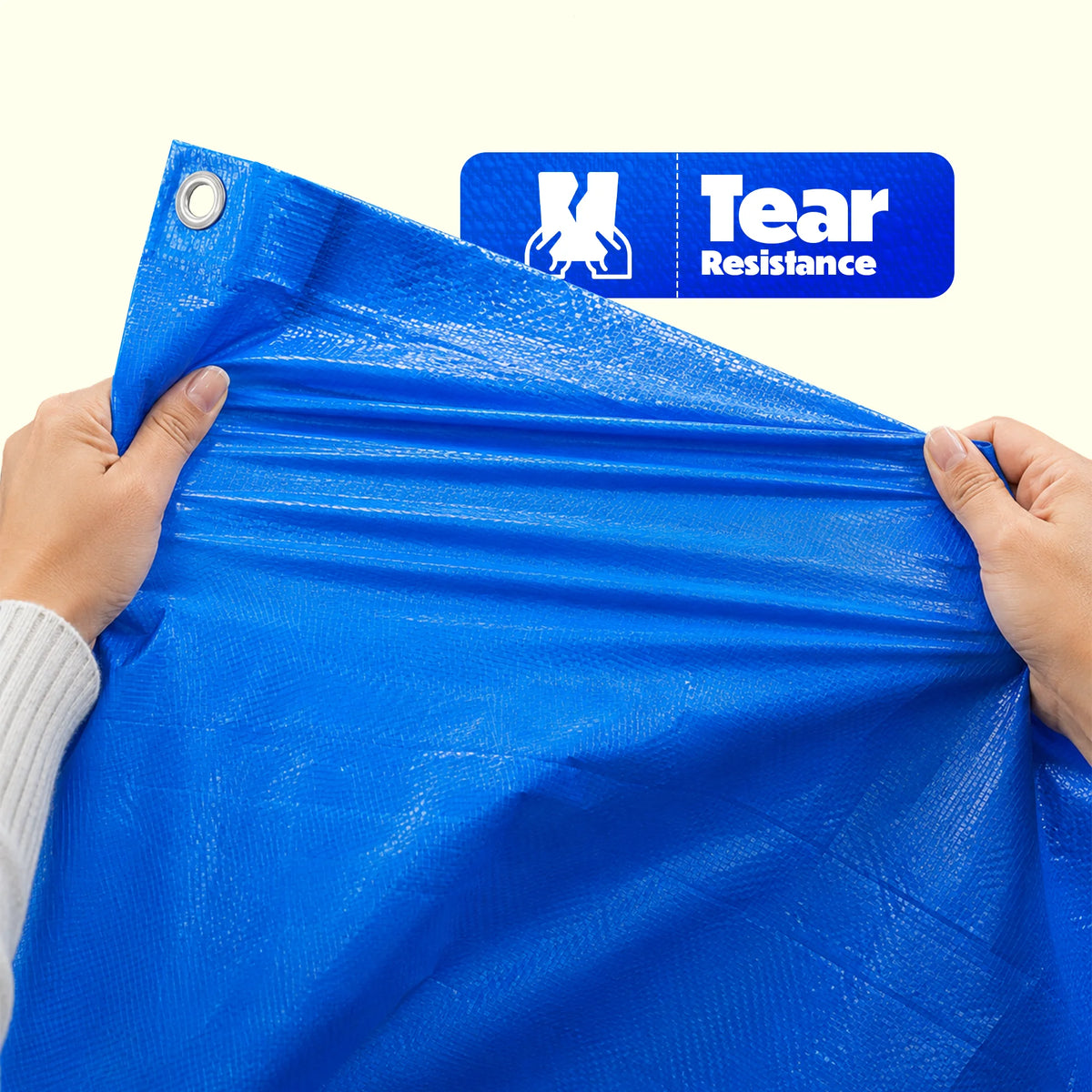 Waterproof Blue Tarpaulin Cover Sheet Heavy Duty Waterproof Camping Sheet- Heavy Duty, Easy to Wash -PE Material, Reinforced Corners with Metal Eyelets -Clear Mesh -Ideal for Indoor-Outdoor Protection