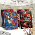 4pcs beauty, flower world and butterfly as the theme of the coloring book, delicate design, rich and interesting content, vivid