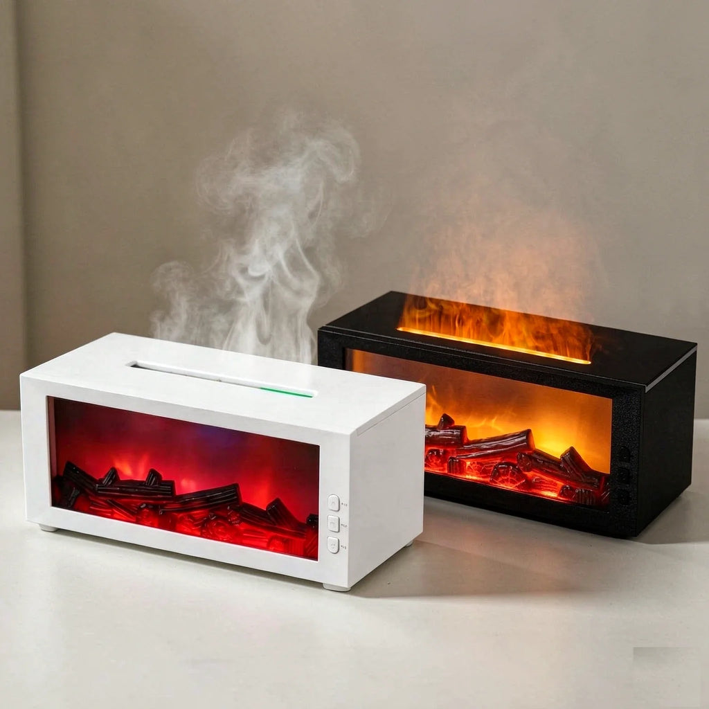 Humidifier with Remote Control 3-in-1 Aromatherapy diffuser Adjustable Flame 7 LED Light Cool Mist 300ml Silent Ultrasonic Technology