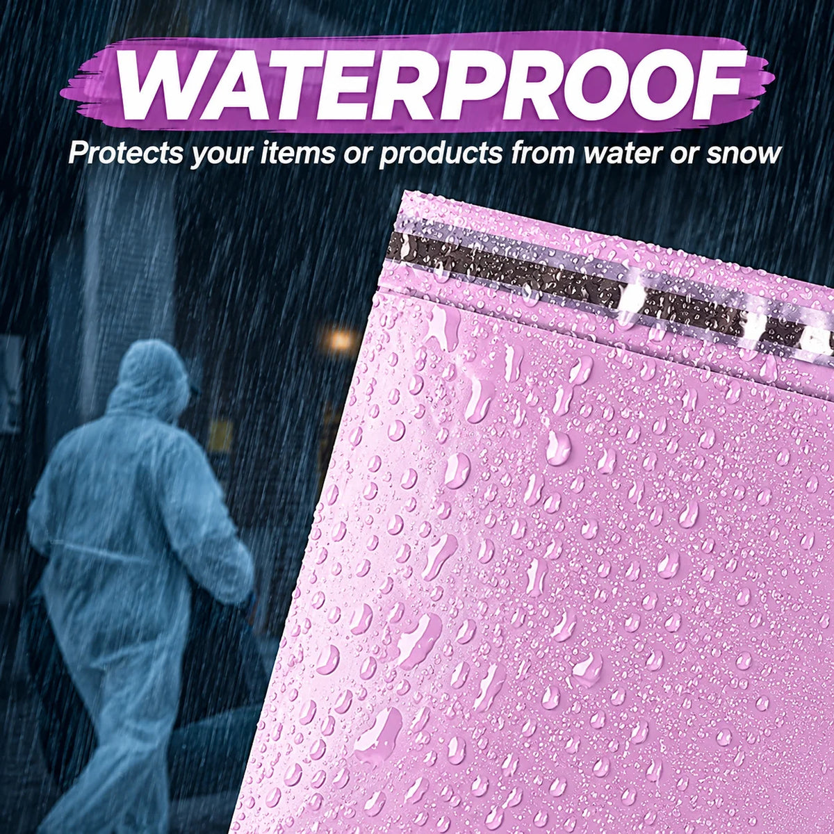 Pink Self-Seal Poly Mailers 12x16 Waterproof Poly Postal & Shipping Envelopes  Strong Packaging Bags for Clothing, Parcels & Online Orders.