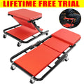 Folding Car Creeper Seat, Lay Down or Sit Stable, Heavy Duty Folding Mechanics Car Creeper with 6 360° Rotatable Rolling Wheels, Durable Garage Workshop Stool for Under Car Repair Tool