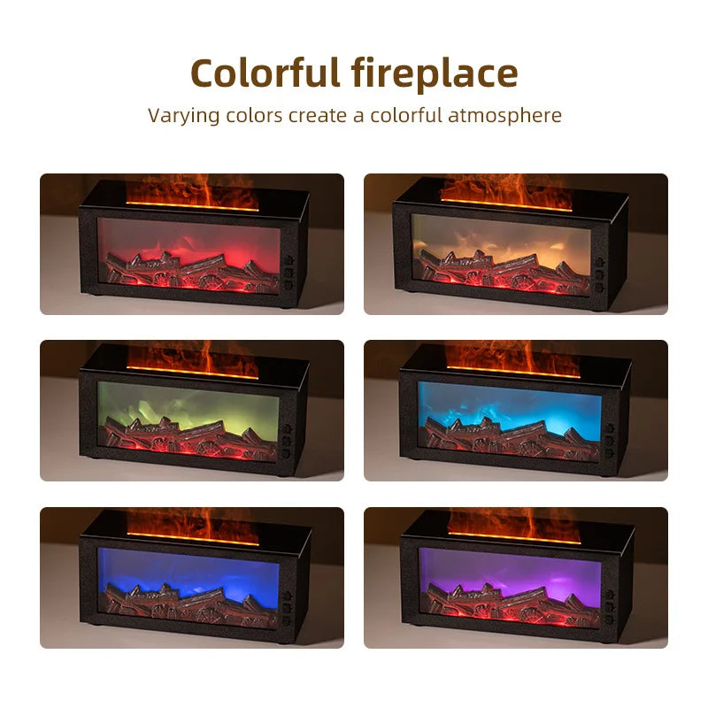 Humidifier with Remote Control 3-in-1 Aromatherapy diffuser Adjustable Flame 7 LED Light Cool Mist 300ml Silent Ultrasonic Technology