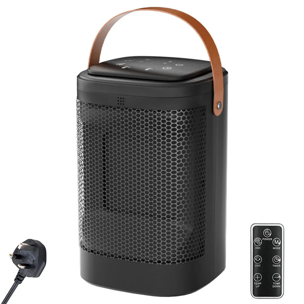Portable Heater Fan 2 in 1 Cooling & Heating Fan with Remote & Touch Control PTC Ceramic 70° Oscillation 12H Timer 3 Speeds Fast Heating for Home Bedroom Office