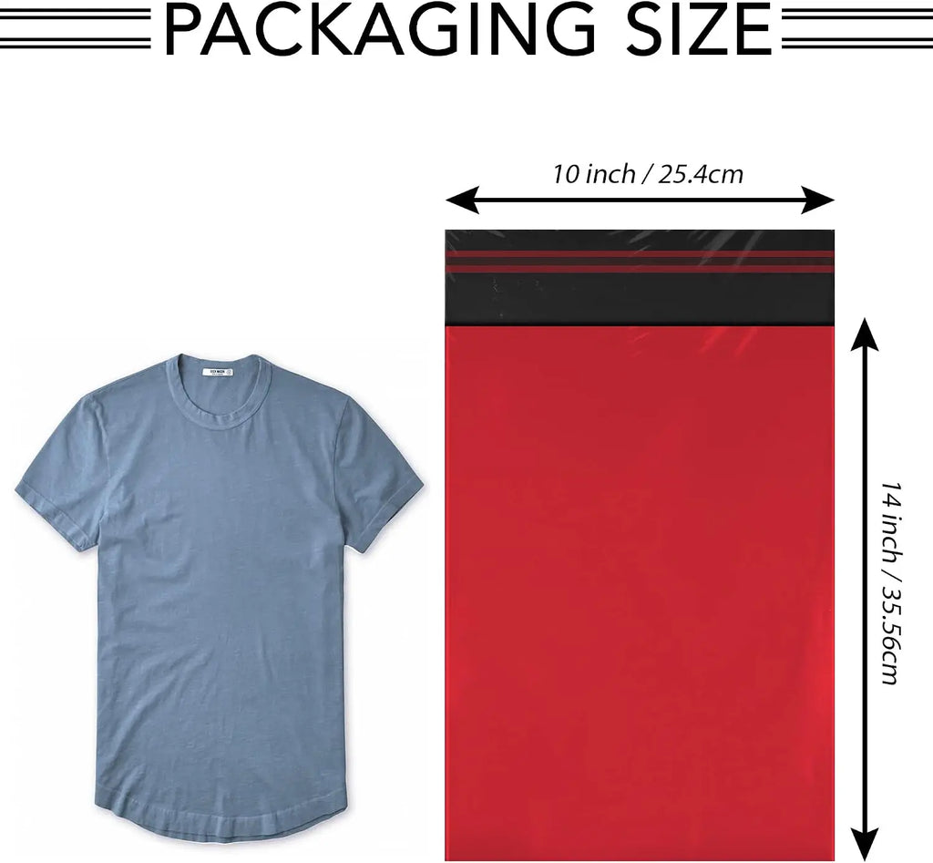 40 Mixed Red Mailing Bags Multi-Size Combo 20 from Each Strong Poly Mailers Self Seal Waterproof Shipping Envelopes Postage