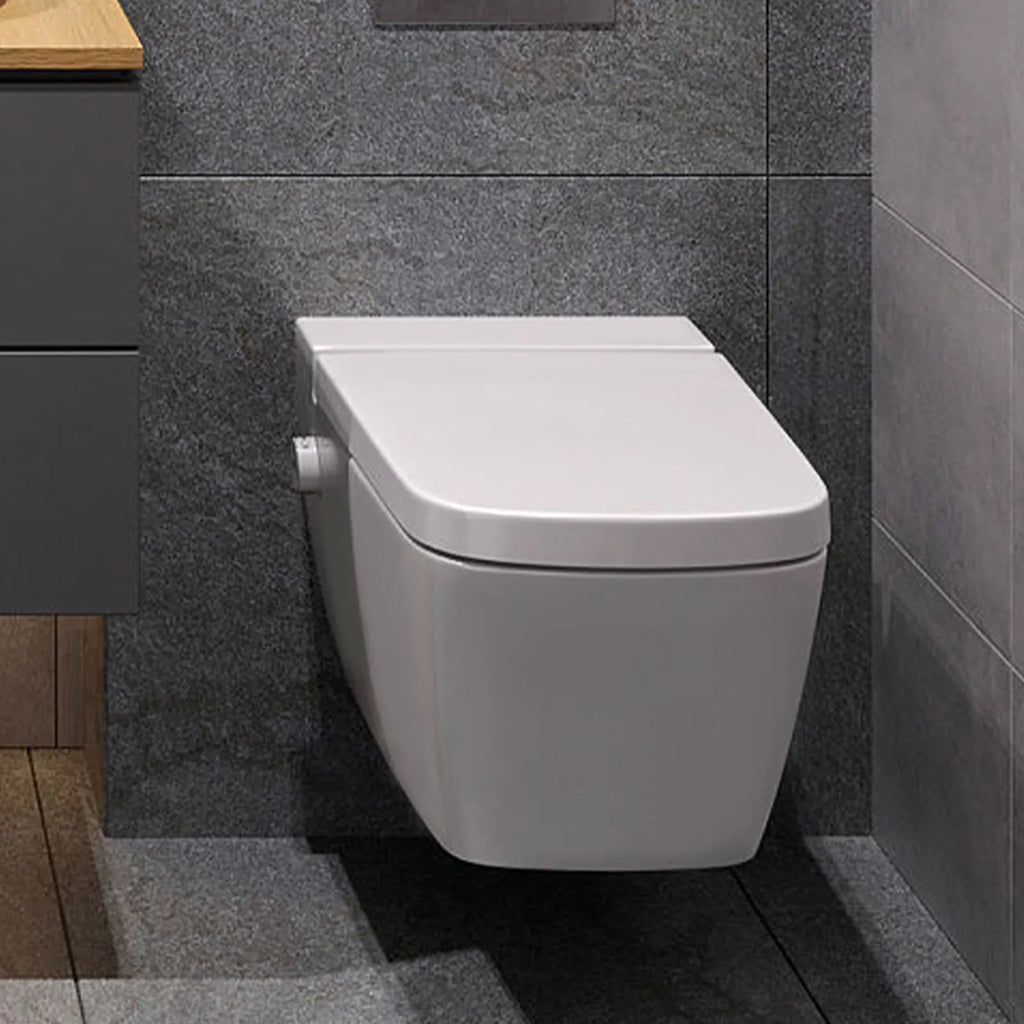 Toilet Seats SquareShaped with Soft-Closing Mechanism Quick-Release Function, Hygienic Toilet Seat Made of Antibacterial, Scratch-Resistant, Easy Installation White