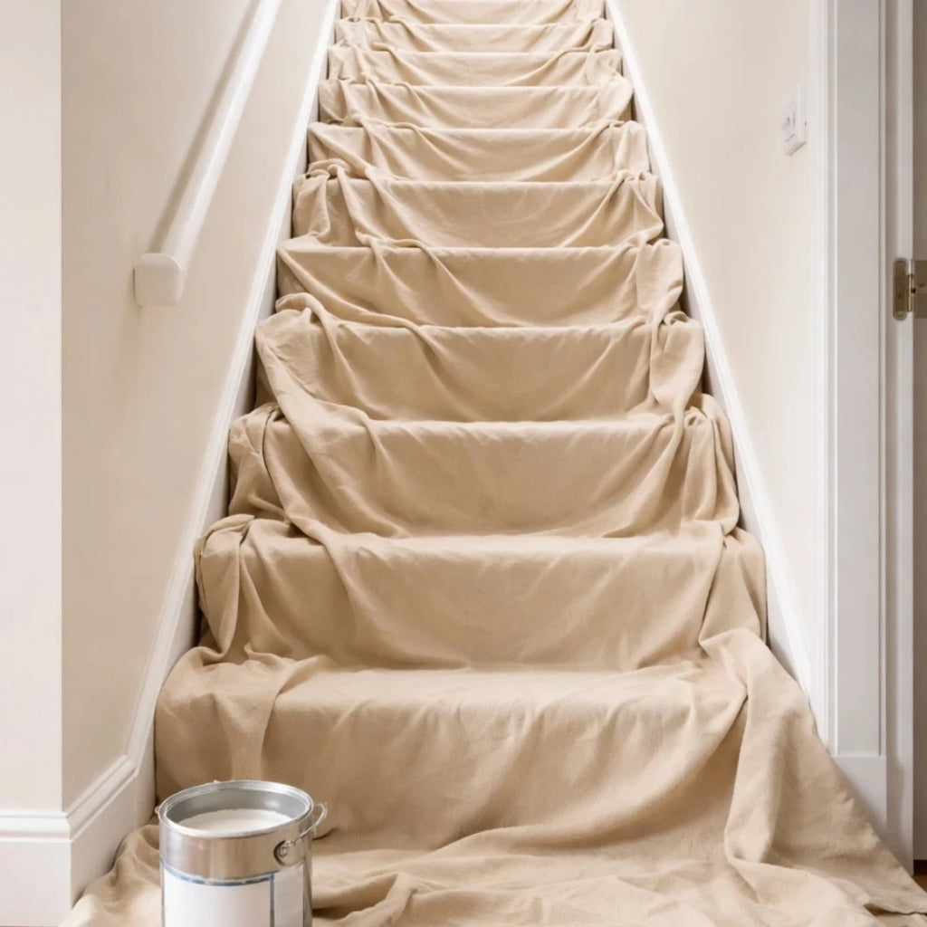 1 X STAIRCASE STAIRWAY STAIR RUNNER DUST SHEET 100% COTTON TWILL PROFESSIONAL (24x3ft)