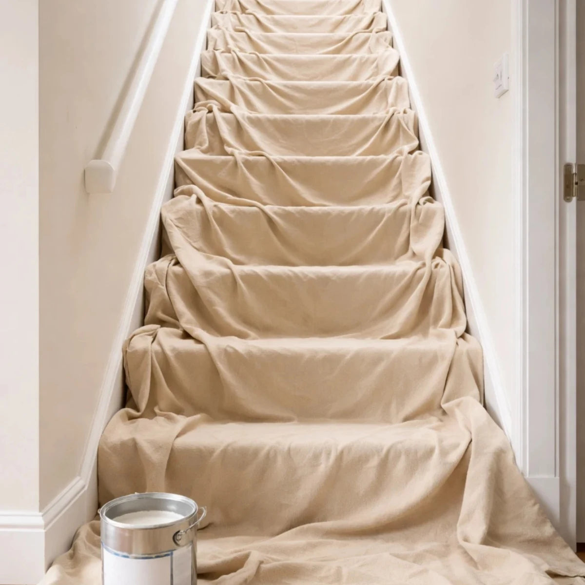 1 X STAIRCASE STAIRWAY STAIR RUNNER DUST SHEET 100% COTTON TWILL PROFESSIONAL (24x3ft)