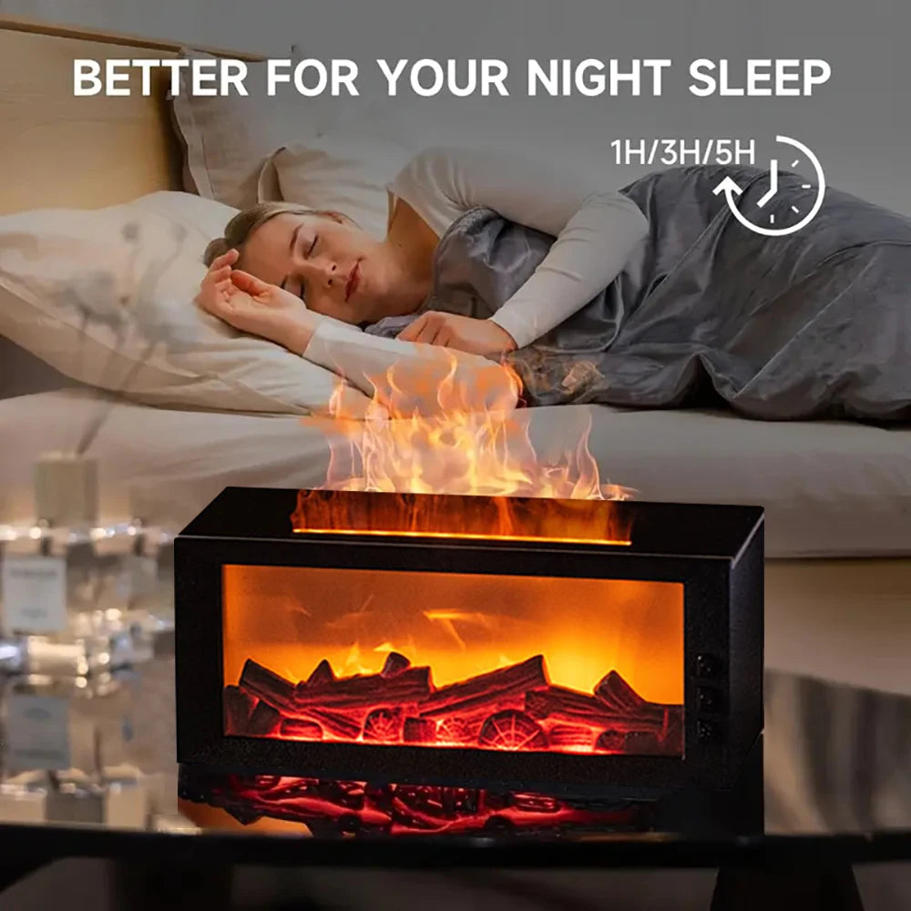 Humidifier with Remote Control 3-in-1 Aromatherapy diffuser Adjustable Flame 7 LED Light Cool Mist 300ml Silent Ultrasonic Technology