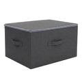 3PCS Large Foldable Canvas Storage Boxes Folding Fabric Clothes Baskets with Lid