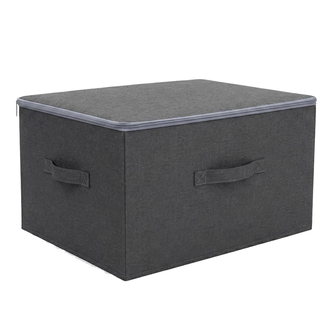 3PCS Large Foldable Canvas Storage Boxes Folding Fabric Clothes Baskets with Lid