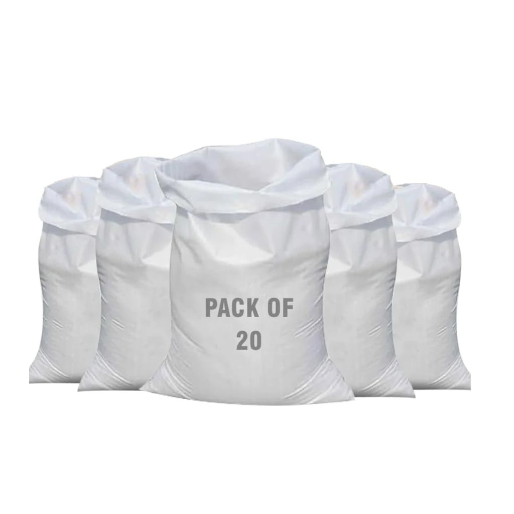 20 Heavy Duty Garden Waste Bags Woven Sacks Polypropylene PP Strong Rubble Sacks Builder Bag Woven Bags Rubble Bag Polypropylene Builder Bag 33 inch X 22 inch (85 cm X 55 cm)