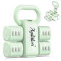 Agilithor Apple Green Adjustable Dumbbell and Kettlebell Set 2 in 1, Each Dumbbell 1 to 2.5 kg, Kettlebell 2.5 to 5.5 kg, Home Gym Free Weights