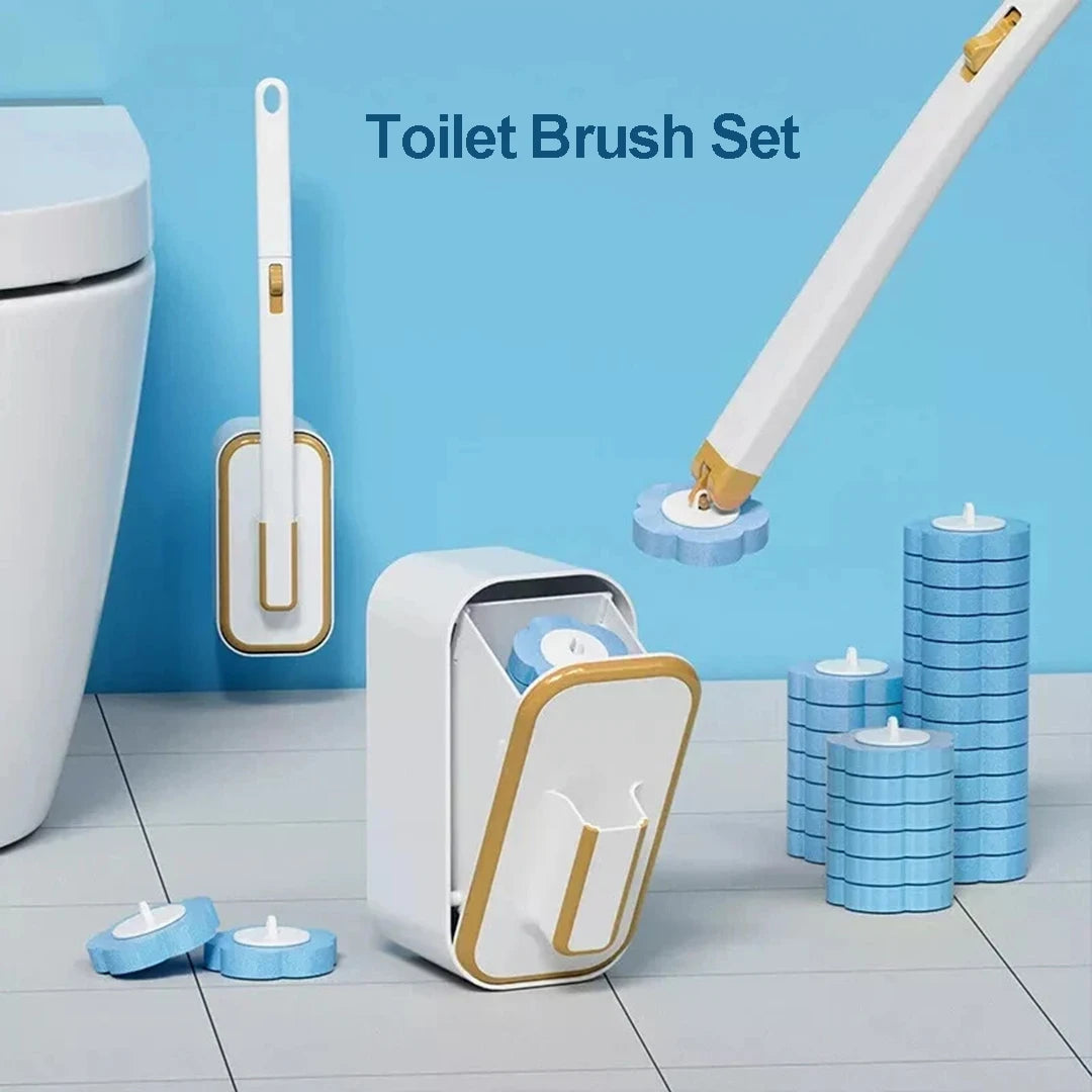 Disposable Toilet Brush Set Toilet Bowl Cleaning System Cleaners with Refills