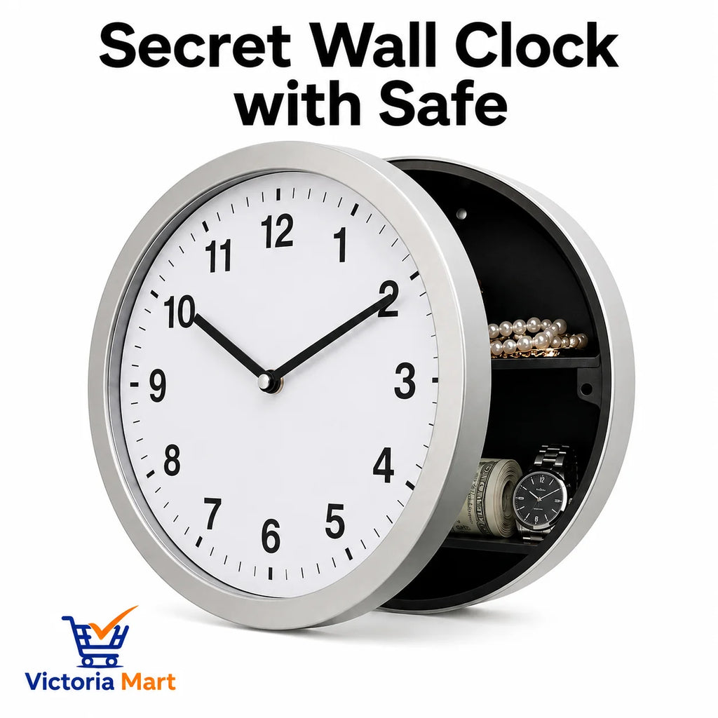 10 Inch Hidden Safe Wall Clock Secret Storage Diversion Safe Box for Cash Money Jewelry Passport Valuables Home Security