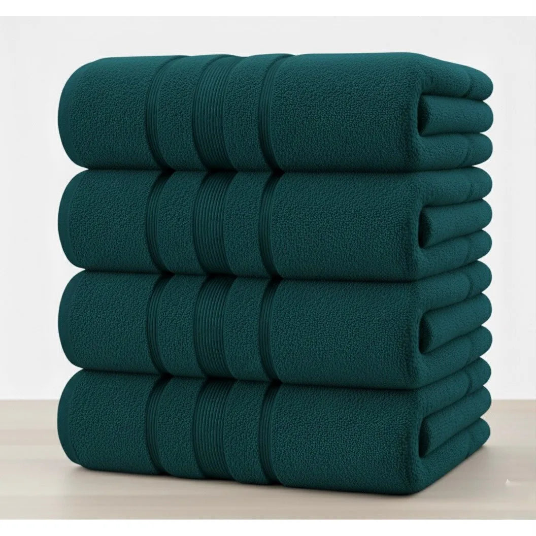 Pack of 4 Bath Sheets 70× 155 cm – 100% Pure Cotton Extra Large Bathroom Towel Set, Super Soft, Highly Absorbent, Quick Dry, Hotel Quality Bath Towels for Home, Gym & Spa