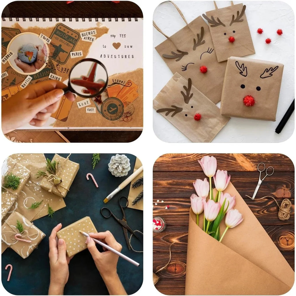 1 Roll of Brown Eco Kraft Paper, Wrapping Paper Roll, Fully Recyclable Gift Wrap for Packing, Arts and Crafts, Gift Wrapping, Parcel Packing and more 500mm x 20m