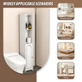 Bathroom Tall Cabinet, Freestanding Storage Cupboard in White, Multipurpose Waterproof Slim High Floor Cabinet for Living Room Kitchen Hallway