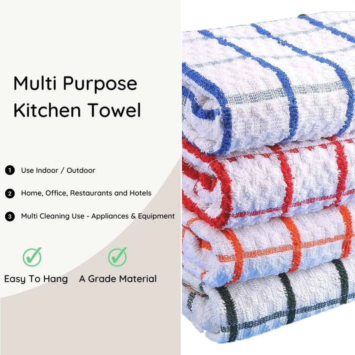 Tea Towels Extra Large 71X41cm Kitchen Towels Set Cleaning Towel Terry Towelling Soft Absorbent Lint Free Kitchen Cloth Dish Towels Assorted colours