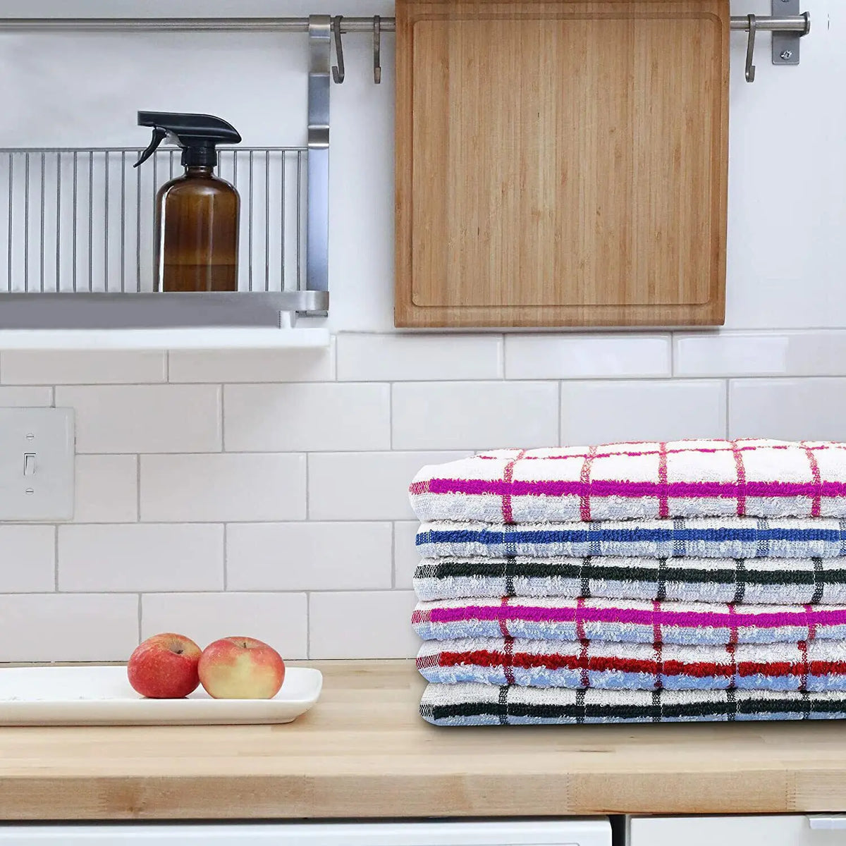 Tea Towels Extra Large 71X41cm Kitchen Towels Set Cleaning Towel Terry Towelling Soft Absorbent Lint Free Kitchen Cloth Dish Towels Assorted colours