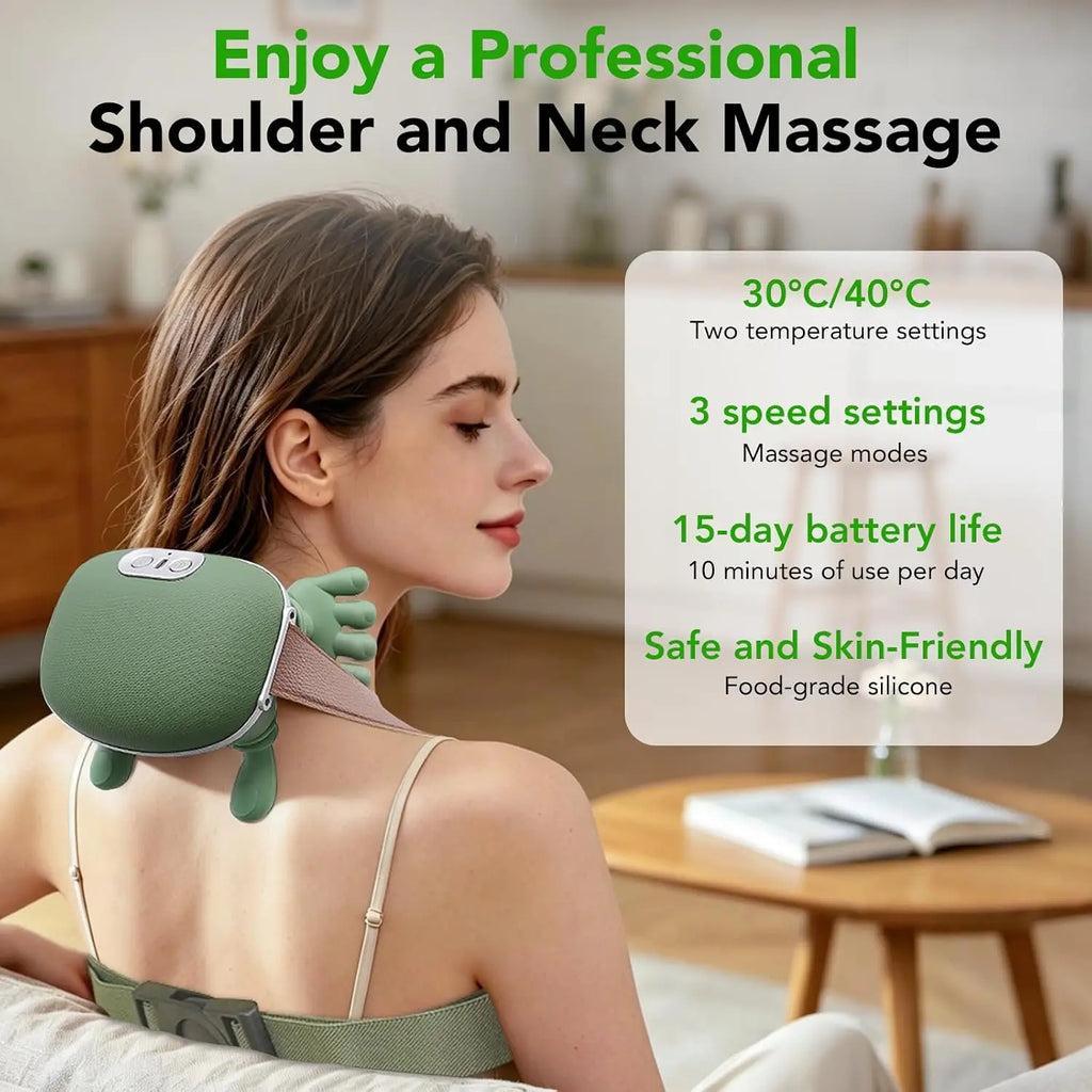 Multi-function Shoulder and Neck Acupoint Massager, Neck Massager, 4D Bionic Hand-style Neck and Shoulder Massager, USB Rechargeable, 3 Intensity Levels, 2 Heat Settings