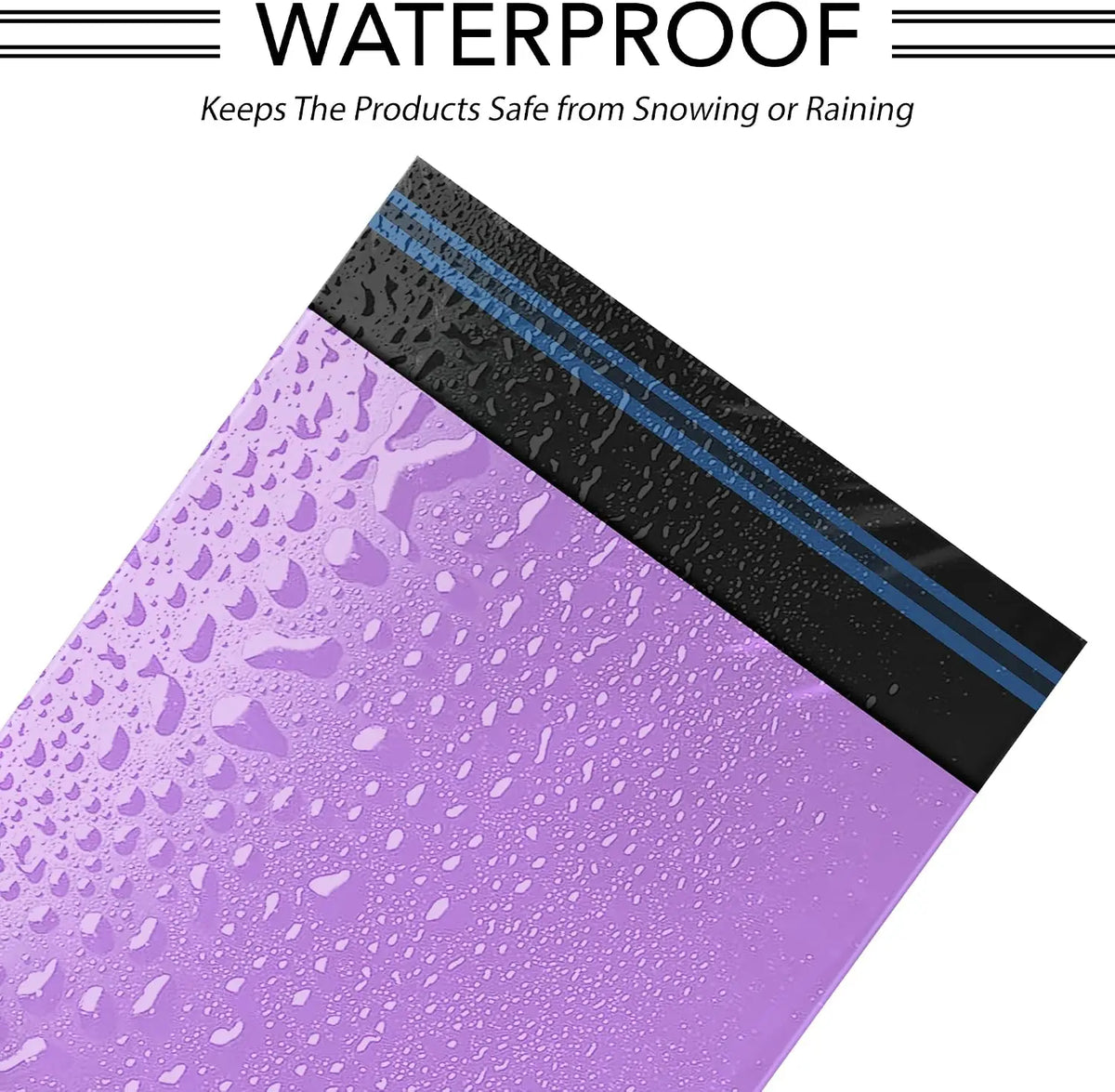 All-in-One Purple Poly Shipping Mailers 100 Pack, 4 Assorted Sizes, 25 Each ,Tear-Resistant, Waterproof & Opaque Self-Adhesive Bags for Secure Ecommerce Dispatch.