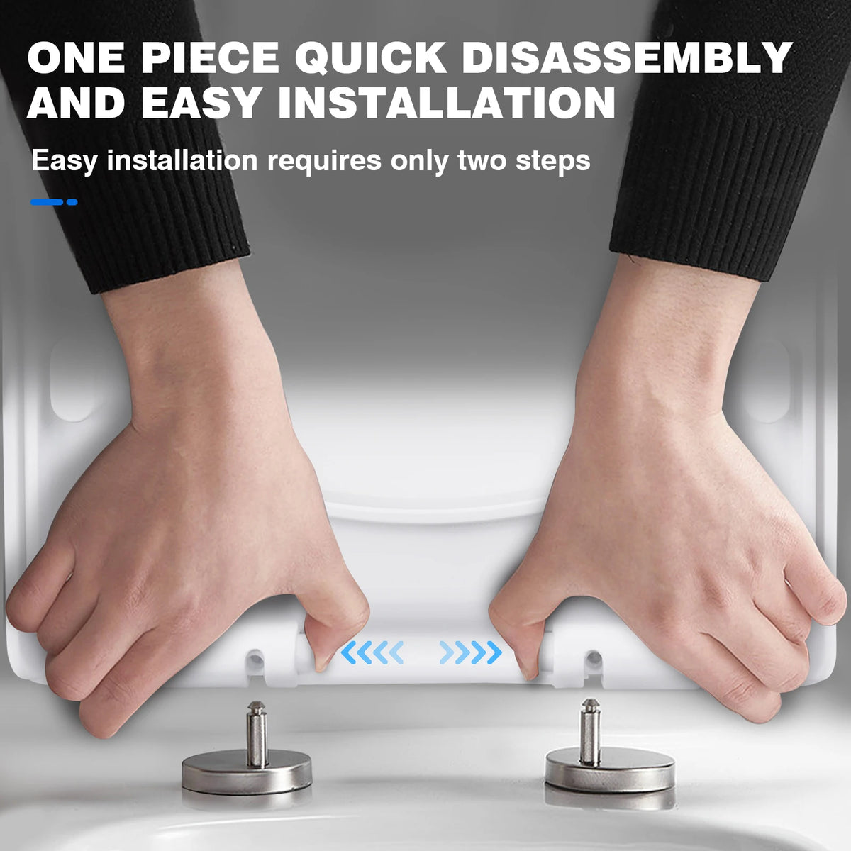 Toilet Seats SquareShaped with Soft-Closing Mechanism Quick-Release Function, Hygienic Toilet Seat Made of Antibacterial, Scratch-Resistant, Easy Installation White