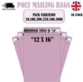 Pink Self-Seal Poly Mailers 12x16 Waterproof Poly Postal & Shipping Envelopes  Strong Packaging Bags for Clothing, Parcels & Online Orders.