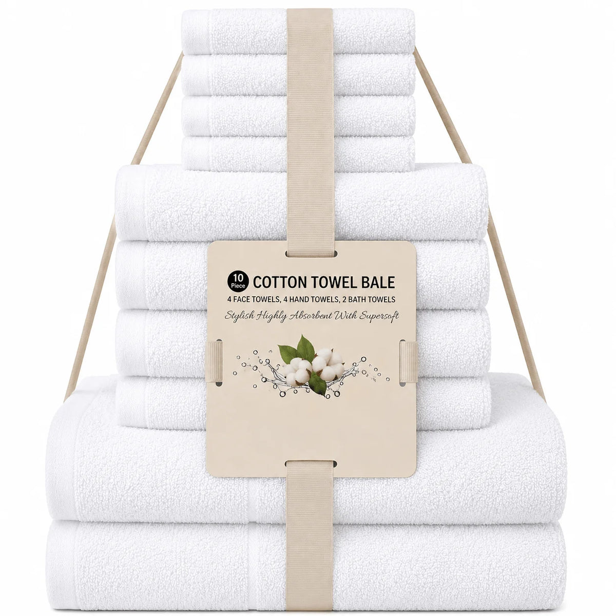 Luxury Egyptian Cotton Towel Bale Set - Ultra Soft, Quick Dry & Highly Absorbent, Premium Hotel & Spa Quality Bath Towels for Bathroom, Gym, Home