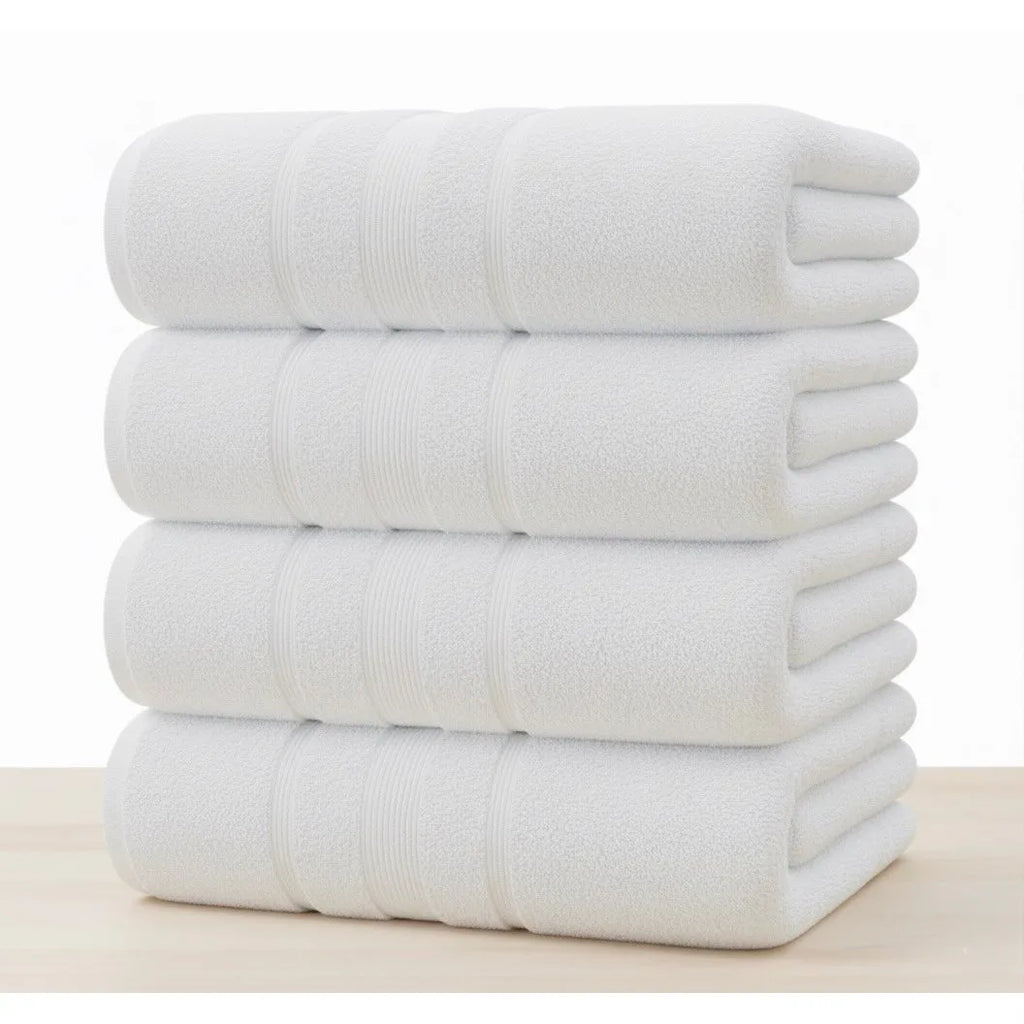 Pack of 4 Bath Sheets 70× 155 cm – 100% Pure Cotton Extra Large Bathroom Towel Set, Super Soft, Highly Absorbent, Quick Dry, Hotel Quality Bath Towels for Home, Gym & Spa