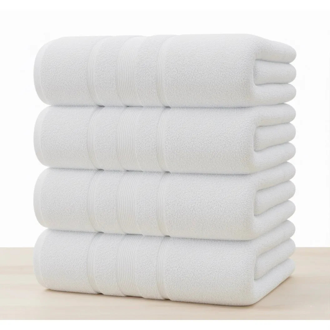 Pack of 4 Bath Sheets 70× 155 cm – 100% Pure Cotton Extra Large Bathroom Towel Set, Super Soft, Highly Absorbent, Quick Dry, Hotel Quality Bath Towels for Home, Gym & Spa