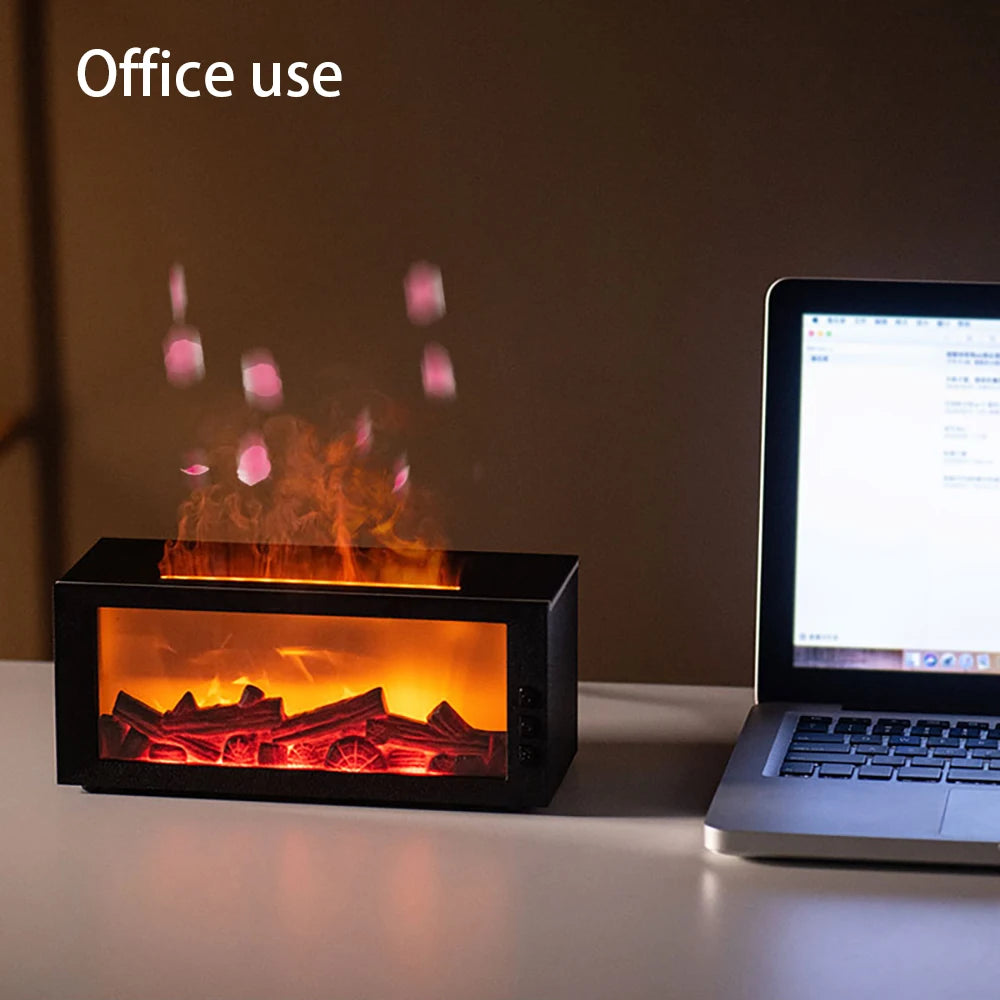 Humidifier with Remote Control 3-in-1 Aromatherapy diffuser Adjustable Flame 7 LED Light Cool Mist 300ml Silent Ultrasonic Technology